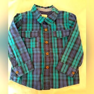 Blue Rooster long sleeved plaid shirt 3Y